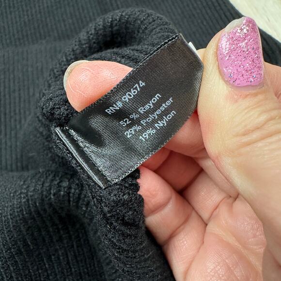 NWT Boston Proper Black Long Sleeve Pullover Date Night Knit Sweater Dress XL - Picture 9 of 15